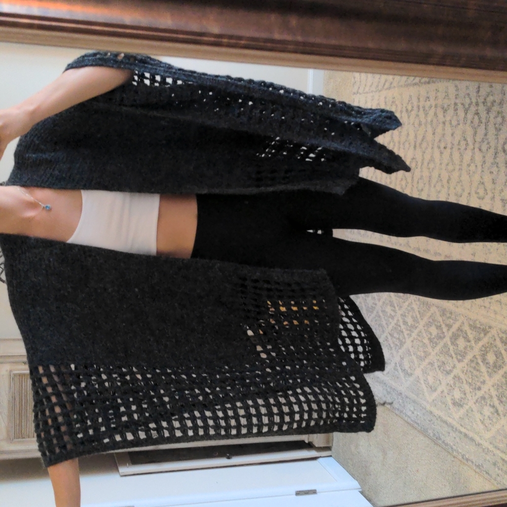 Anthropologie dark gray shawl